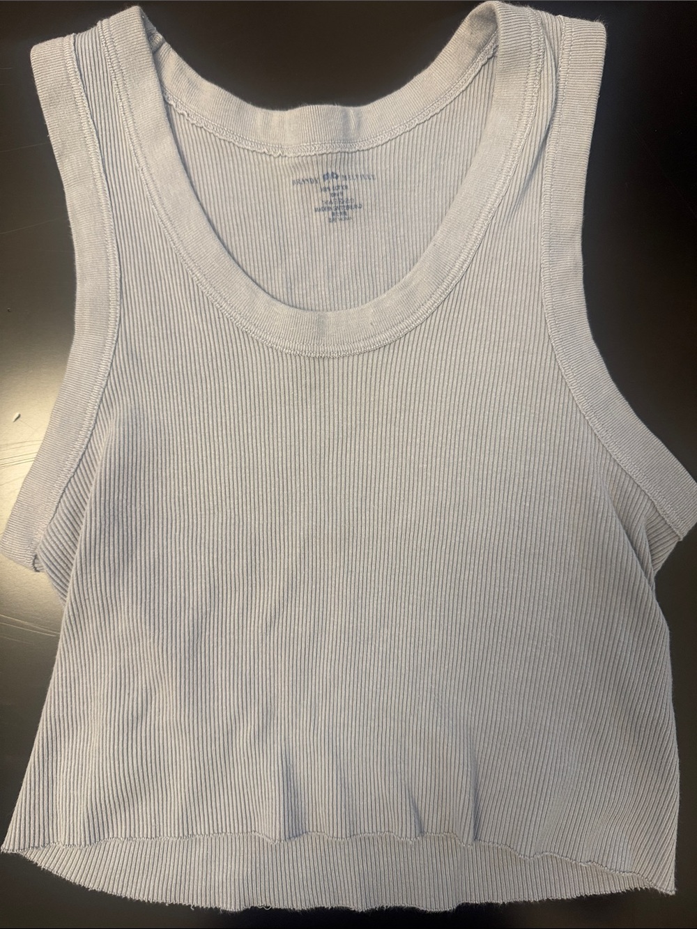 Brandy Melville Pale Blue Ribbed Cropped Tank